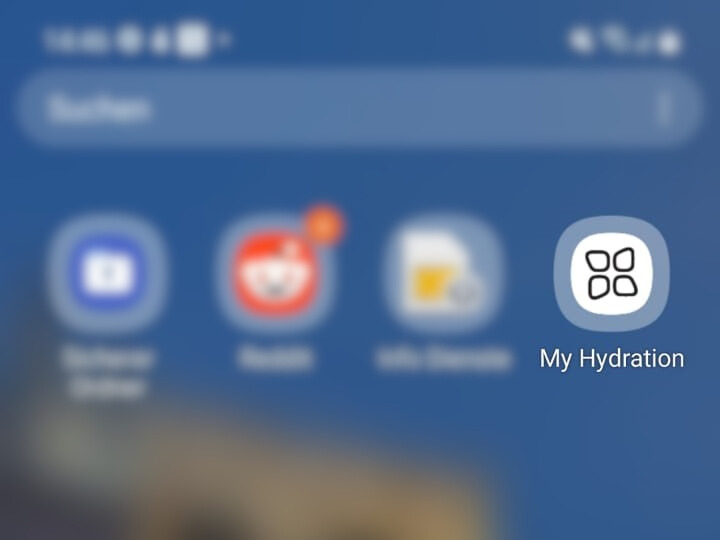 App-Icon von 'My Hydration' auf einem Smartphone-Bildschirm